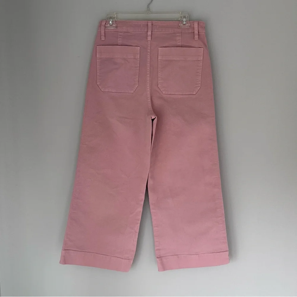 Madewell Emmett Wide Leg Cropped Pants in light pink